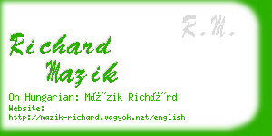 richard mazik business card